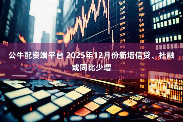 公牛配资端平台 2025年12月份新增信贷、社融或同比少增